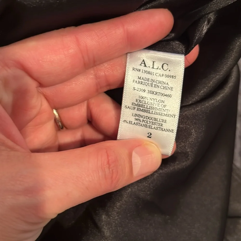 A.L.C. Tori asymmetric pleated sequined tulle midi skirt sz 2 NWT - Picture 8 of 13